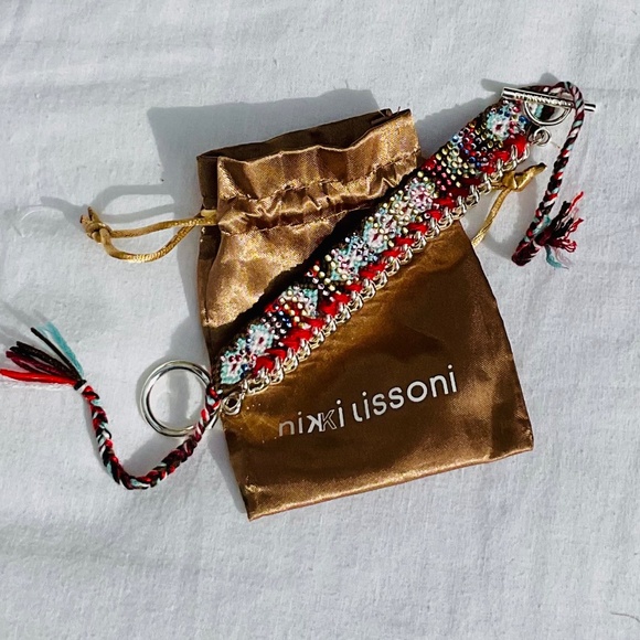 Nikki lissoni 🎁Boho Woven Bracelet Swarovski Crystal Chain Toggle Edge Cord🎁 - Picture 3 of 4